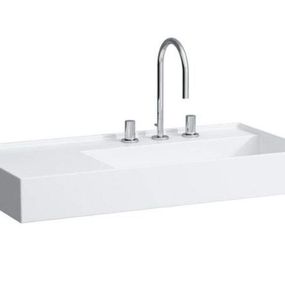 Laufen Kartell - Umývadlo, 900 mm x 460 mm, biela – bez prepadu, bez otvoru na batériu H8103390001121