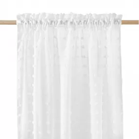 Biela záclona s ozdobnými prvkami 140 x 260 cm