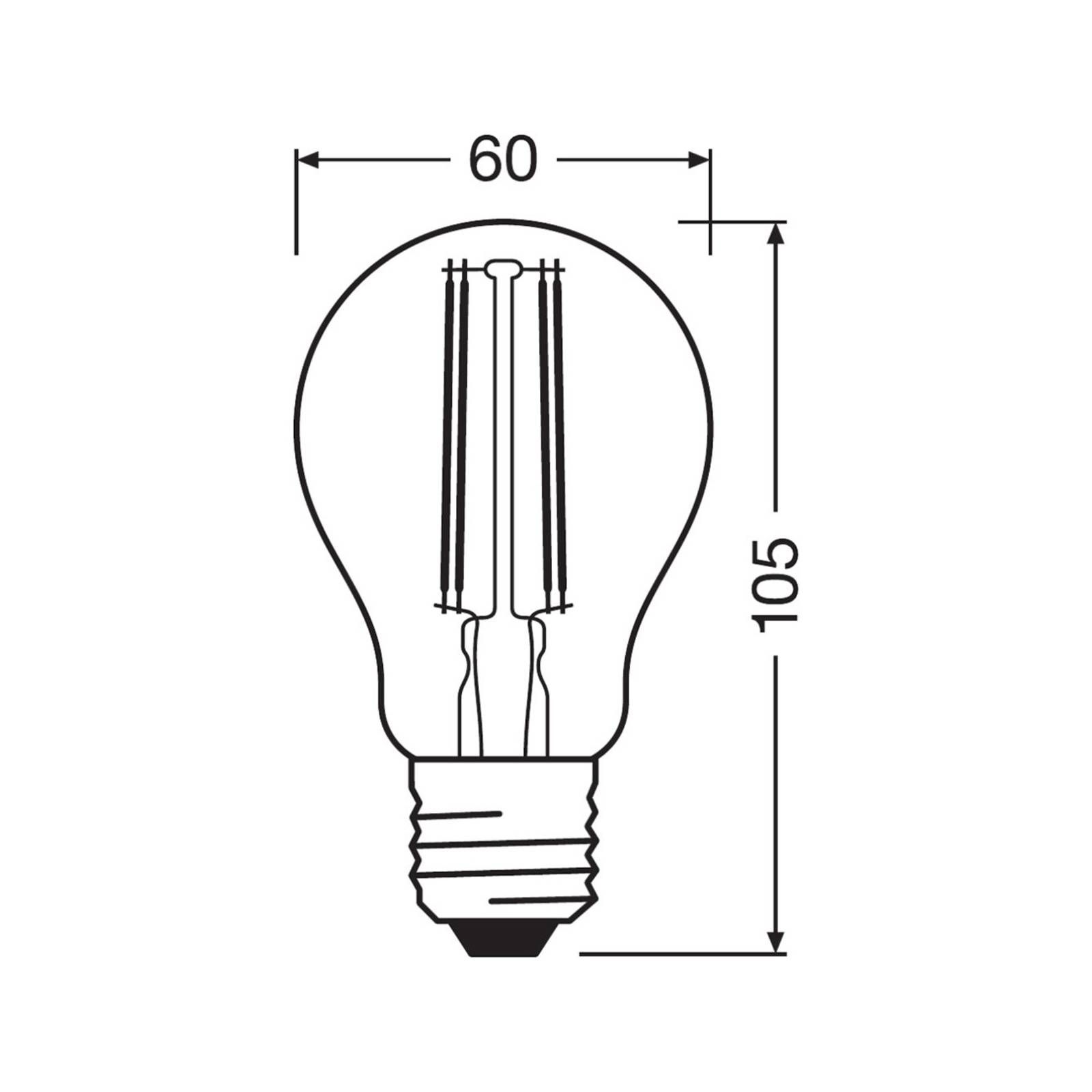 LEDVANCE SMART+ WiFi filament E27 5, 5W 827 Classic, E27, 5.5W, Energialuokka: E, P: 10.5 cm