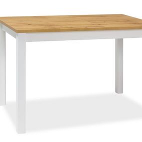 Signal Jedálenský stôl ADAM | 100 x 60 cm Farba: dub wotan / biely mat