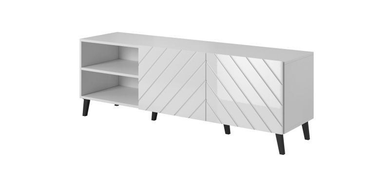 Televízny stolík Cama ABETO 150 biely mat/biely lesk