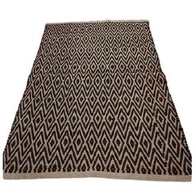 Prírodné jutové koberec s čiernym Diamond vzorom - 80*120cm