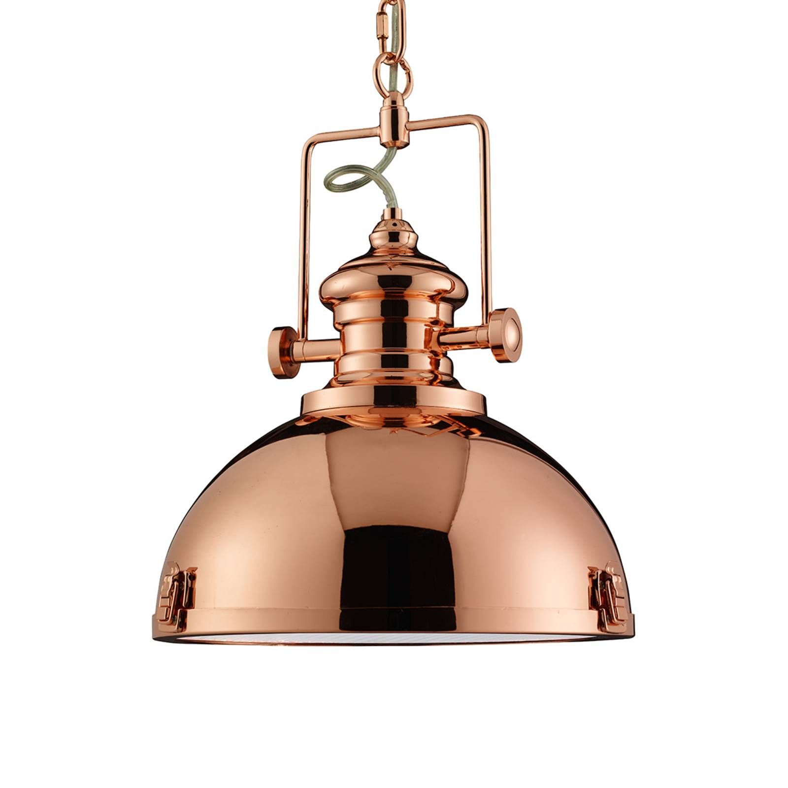 Searchlight Medená závesná lampa Metal v priemyselnom dizajne, Obývacia izba / jedáleň, kov, akryl, E27, 60W, K: 39cm