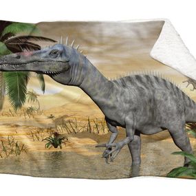Deka Dinosaurus  (Rozmer: 200 x 140 cm, Podšitie baránkom: ÁNO)
