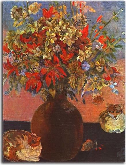 Obrazy Paul Gauguin - Flowers and Cats zs10233