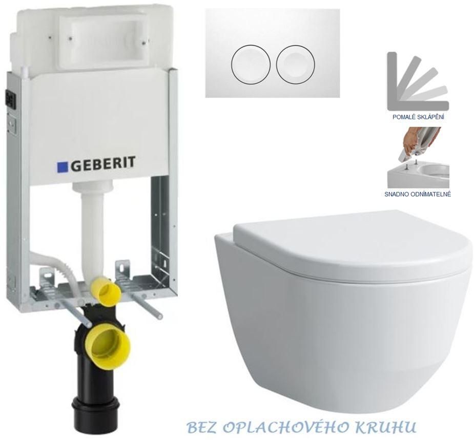 GEBERIT KOMBIFIXBasic vr. bieleho tlačidla DELTA 21 + WC LAUFEN PRO RIMLESS + SEDADLO 110.100.00.1 21BI LP1