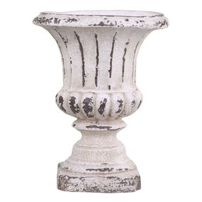 Krémový antik obal na kvetináč/ váza s patinou - Ø 23*30cm