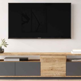 Sofahouse Dizajnový TV stolík Belisario II 180 cm antracitový