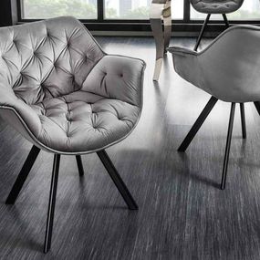 Dizajnová otočná stolička Kiara II sivý zamat