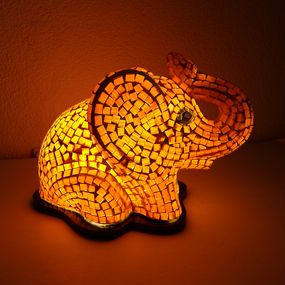 Stolná lampa pre deti SLONÍK, 32 cm, ručná práca