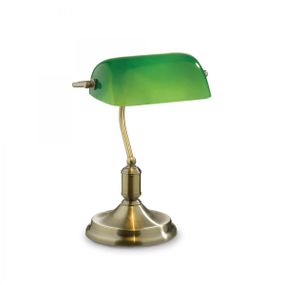 stolná lampa Ideal lux Lawyer 045030 - bronzová / zelená