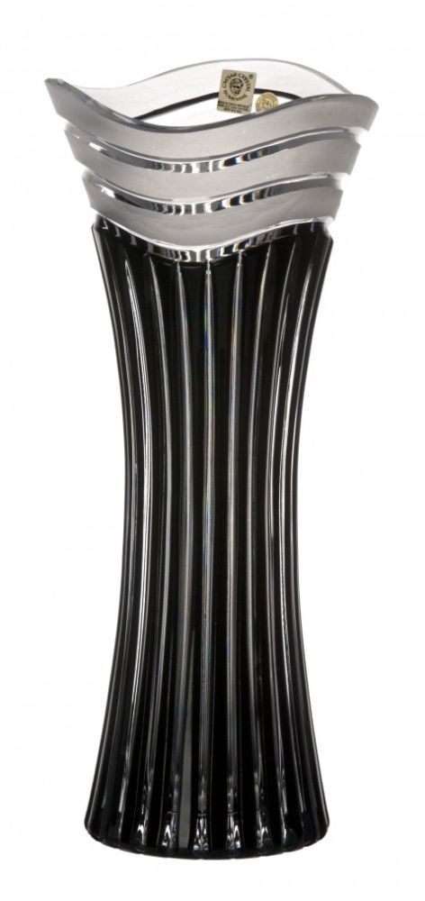 Krištáľová váza Dune, farba čierna, výška 310 mm
