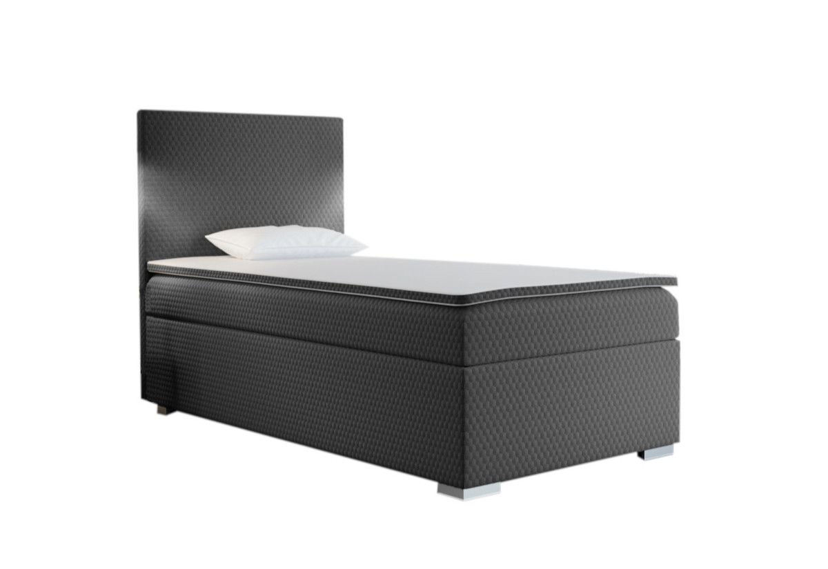 Expedo Čalúnená posteľ boxspring RENATA + topper, 100x200, sawana pik honey 05, ľavá