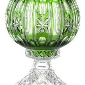 Krištáľová lampa Malaga, farba zelená, výška 225 mm