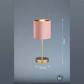 FISCHER & HONSEL Stolná lampa Aura, zlatá, tienidlo ružová/zlatá, Obývacia izba / jedáleň, kov, látka, E14, 25W, K: 34cm