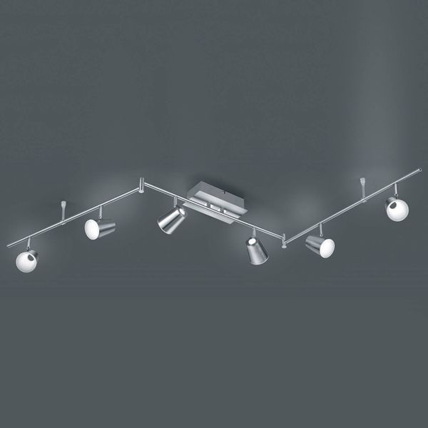 Trio Lighting Ohnuté stropné LED svietidlo Narcos, Obývacia izba / jedáleň, Kov, 6W, P: 177 cm, L: 10 cm, K: 23cm