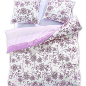Bavlnená posteľná bielizeň DecoKing Diamond Pottery ružovo-biela