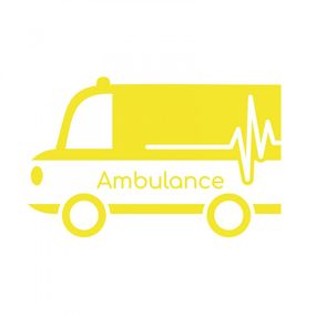 Pieris design Ambulancia - detská nálepka na stenu zlatá