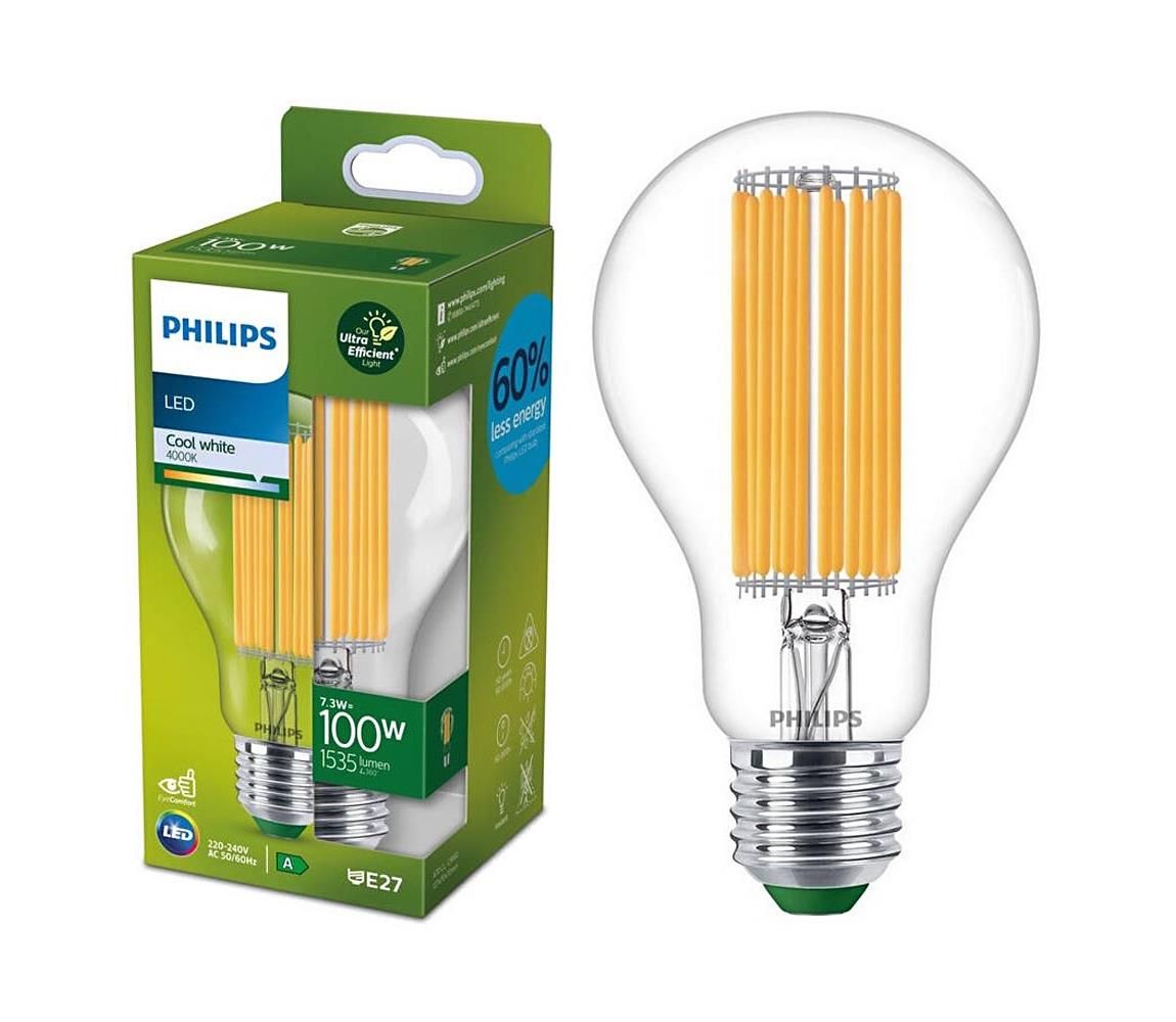 LED Žiarovka FILAMENT Philips A60 E27/7,3W/230V 4000K