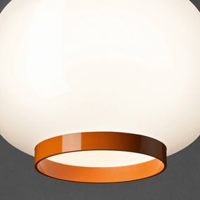 Foscarini Chouchin Reverse 1 LED biela/oranžová, Kuchyňa, fúkané sklo, lakované, E27, 21W, K: 31cm
