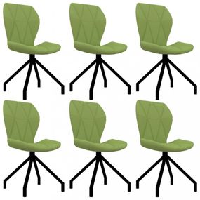 Jedálenská stolička 6 ks umelá koža Dekorhome Zelená