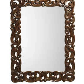Estila Rustikálne luxusné nástenné zrkadlo M-VINTAGE s rámom z masívneho dreva tmavohnedej farby 120cm