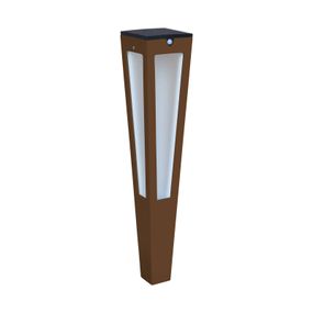 Les Jardins Solárna LED pochodeň Tinka + snímač, 62 cm corten, hliník, akryl, 3W, P: 13 cm, L: 13 cm, K: 62cm