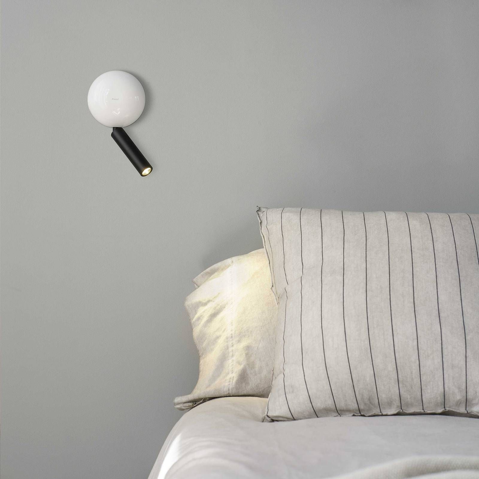 FARO BARCELONA Nástenné LED svietidlo Press, biela, Obývacia izba / jedáleň, hliník, PMMA, 3W, K: 21.3cm