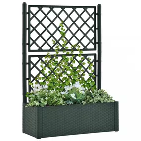 Záhradný kvetináč s treláží 100x43x142 cm PP Dekorhome Zelená