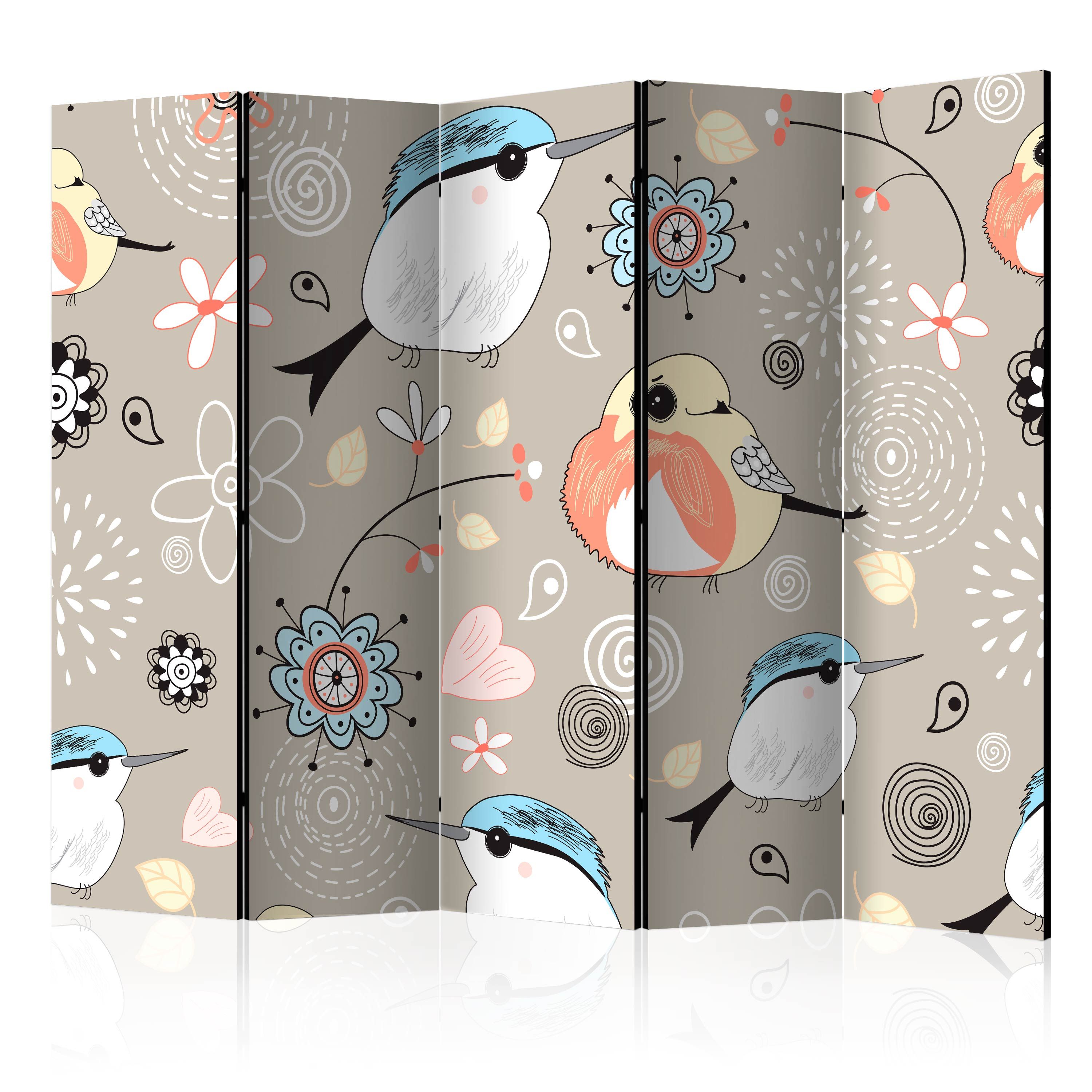 Artgeist Paraván - Natural pattern with birds [Room Dividers]