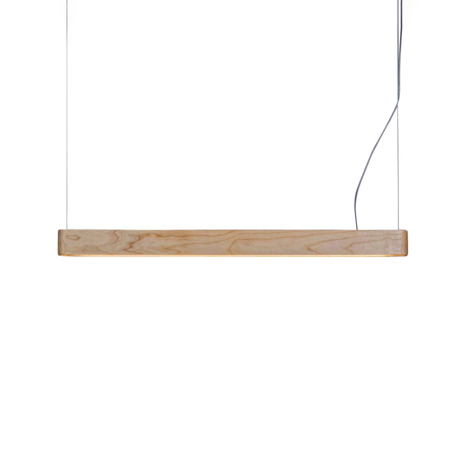 Prandina Teca Supernatural S3 závesné LED svetlo, Obývacia izba / jedáleň, jaseňové drevo, 24W, P: 96 cm, K: 65cm