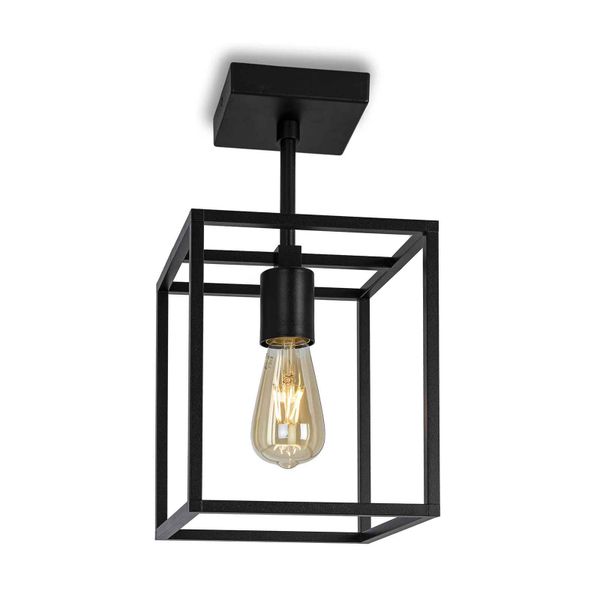 Moretti Luce Stropné svietidlo Cubic³ 3394, čierne, Obývacia izba / jedáleň, mosadz, E27, 52W, P: 20 cm, L: 20 cm, K: 34cm