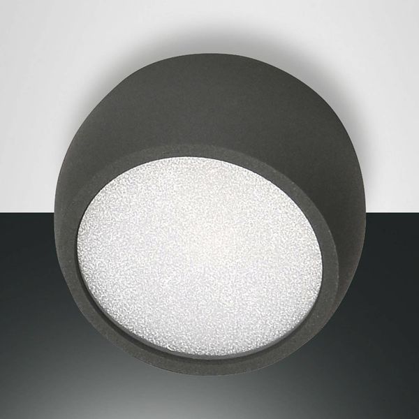 Fabas Luce Okrúhle LED downlight Vasto, antracitové, Obývacia izba / jedáleň, hliník, 7W, K: 4cm