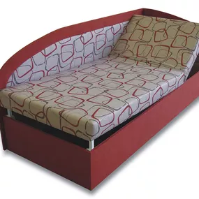 Jednolôžková posteľ (váľanda) 80 cm Kamila (Tehlová 41 + Dodo 1008) (P)
