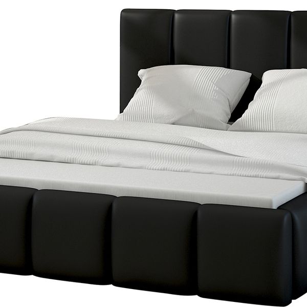Čalúnená manželská posteľ Evora 180 - čierna (Soft 11)