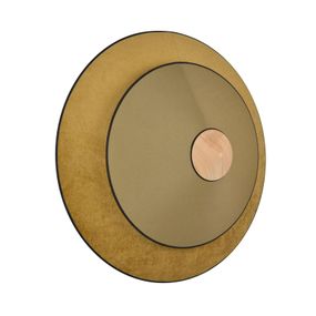 Forestier Cymbal S nástenné LED svietidlo bronz, Obývacia izba / jedáleň, kov, zamat, ľan, 18W