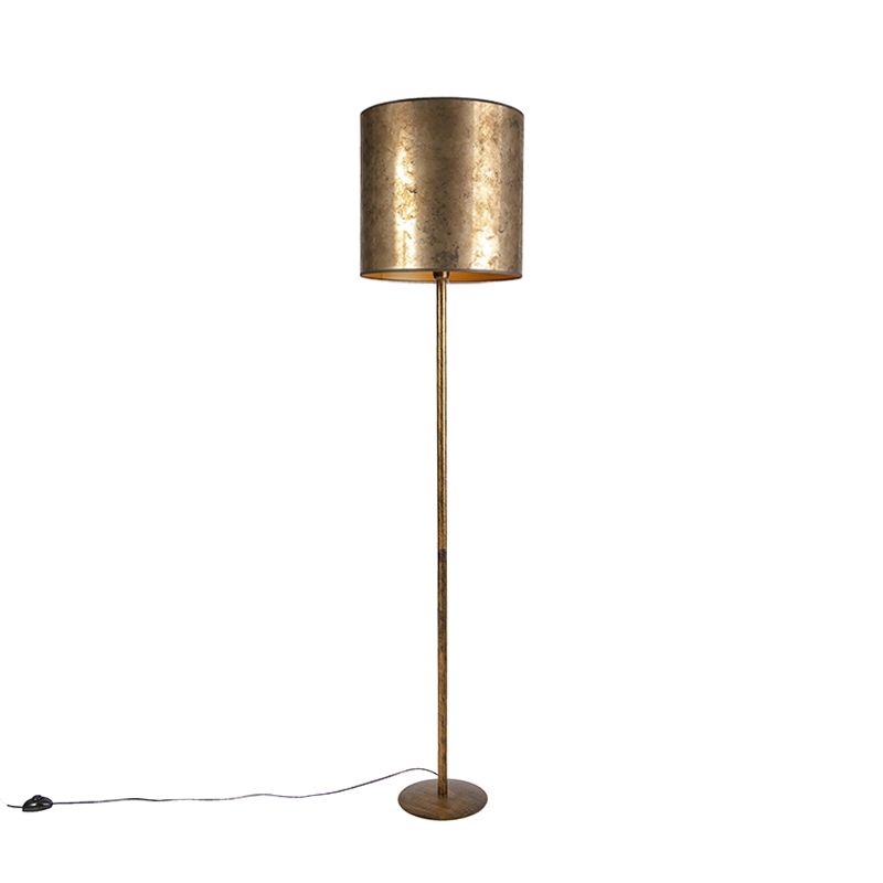 Vintage stojaca lampa zlatá so odtieňom starého bronzu 40 cm - Simplo