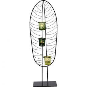 KARE Design Svícen na čajovou svíčku Leaf Wire 67 cm