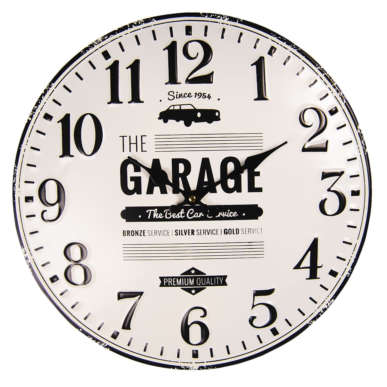 Nástenné kovové hodiny The Garage - Ø 40 cm / 1 * AA