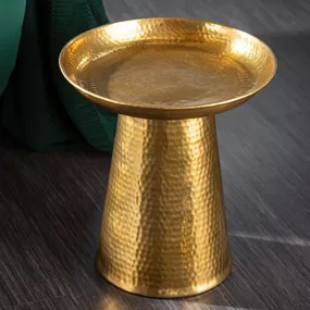 Estila Orientálny príručný stolík Hammerblow zlatej farby s okrúhlou podstavou 45cm