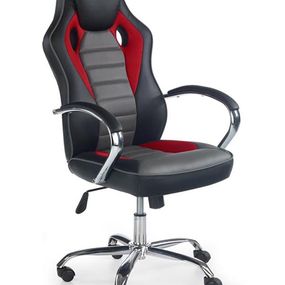 Halmar SCROLL kancelárska stolička, čierna / červená / šedá