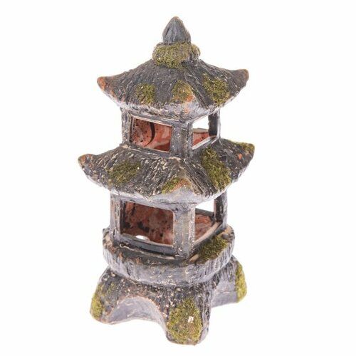 Keramický svietnik na čajovú sviečku Pagoda, 9,5 x 19,5 x 9 cm