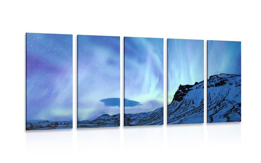 5-dielny obraz severské polárne svetlo