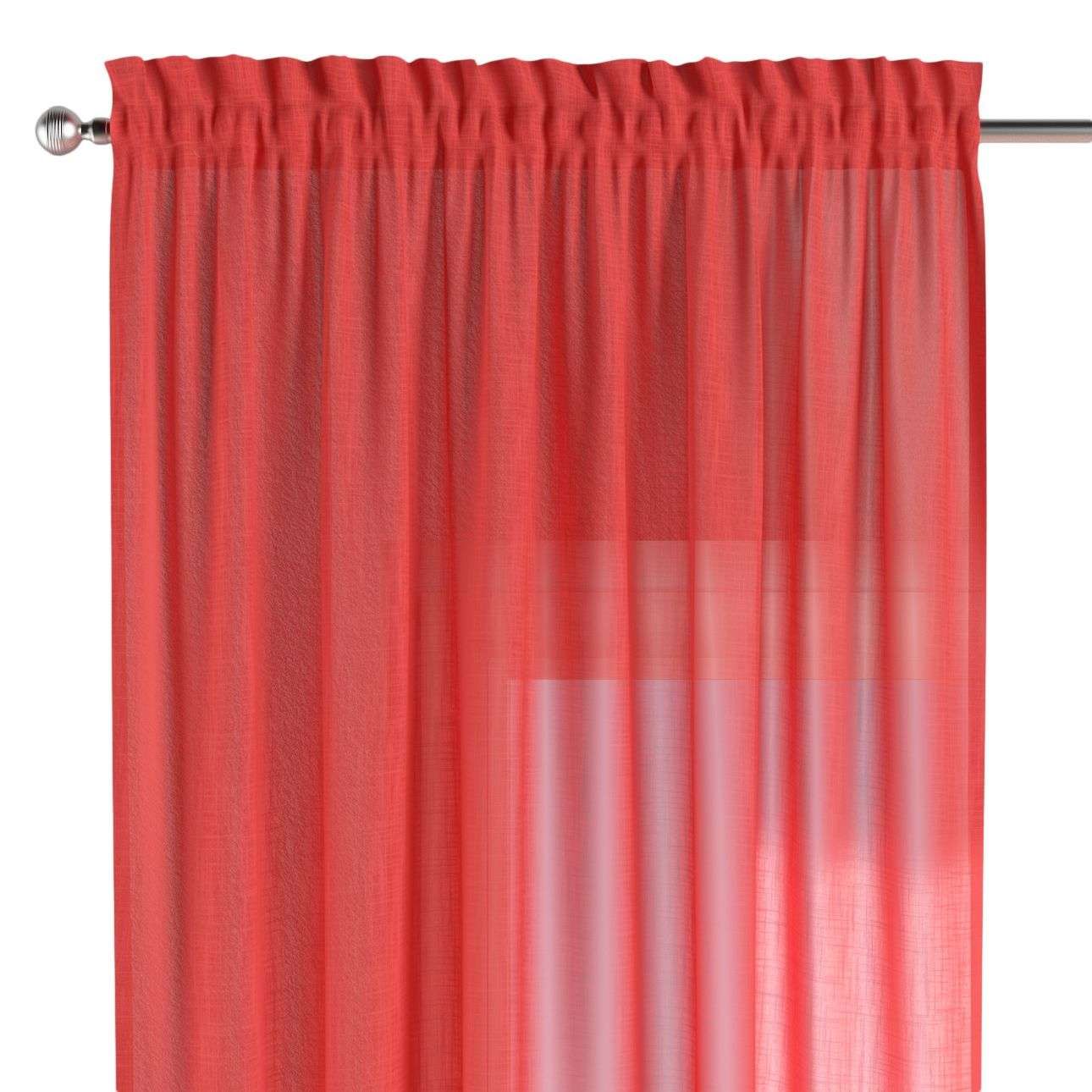Dekoria Záves s navliekacou riasiacou páskou, priesvitná, červená, 130 × 260 cm, Výpredaj, 128-02