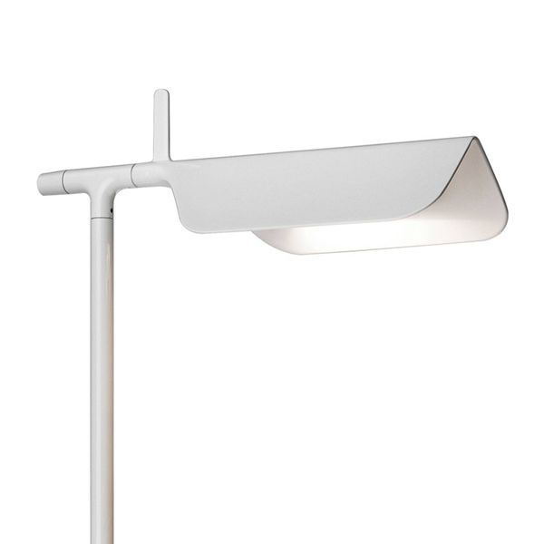 FLOS Tab stojaca LED lampa biela 2700K 180° otočná, Obývacia izba / jedáleň, hliník, PMMA, 9W, L: 27.3 cm, K: 110cm