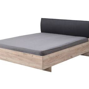 Manželská posteľ 160x200cm marcus - dub sivý/čierna