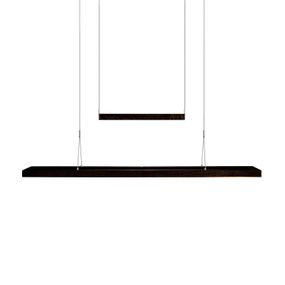 HerzBlut Amalia LED svietidlo, hrčavý dub uhlie, Obývacia izba / jedáleň, drevo, nikel, akryl, 68W, P: 122 cm, L: 19.5 cm, K: 3.5cm
