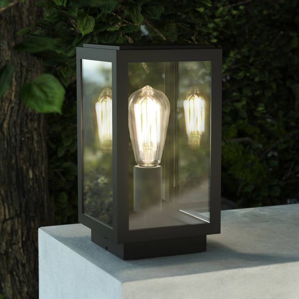 Astro Homefield Pedestal soklové svietidlo lucerna, ušľachtilá oceľ, sklo, E27, 12W, P: 16 cm, L: 16 cm, K: 30cm