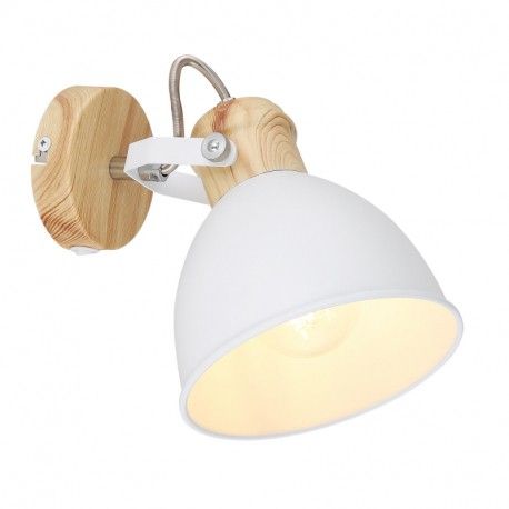 Globo 54018-1 nástenná lampa Wiho 1x40W | E27 - drevo, biela