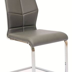Jedálenská stolička Signal H-422 chróm/sivá/biely lak